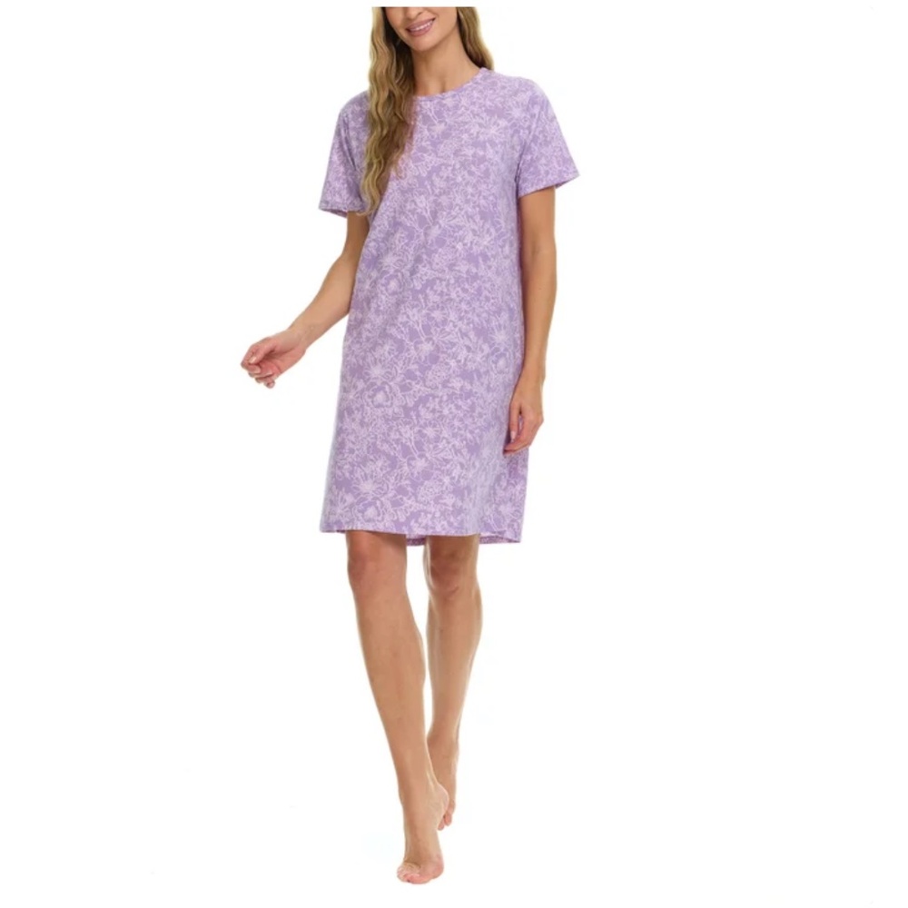 Vera Bradley Purple Breezy Cotton Night Gown Pajama Sleep Shirt XXL NEW - Picture 2 of 4